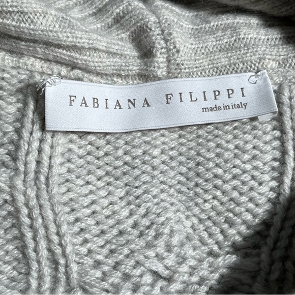 Fabiana Filippi Two In One Knit Shawl Cardigan Merino Wool Silk Cashmere Blend S - Picture 3 of 6